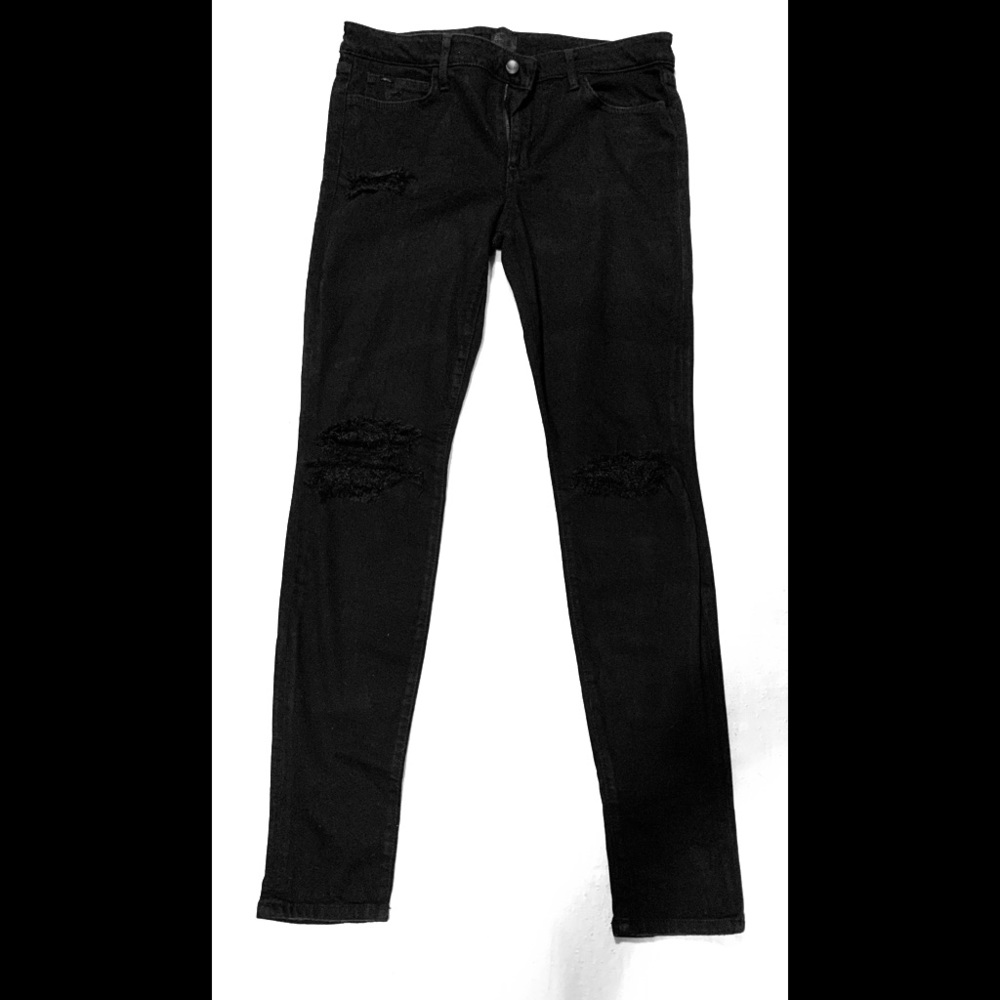 Joe’s Jeans, black, distressed, skinny, like new.